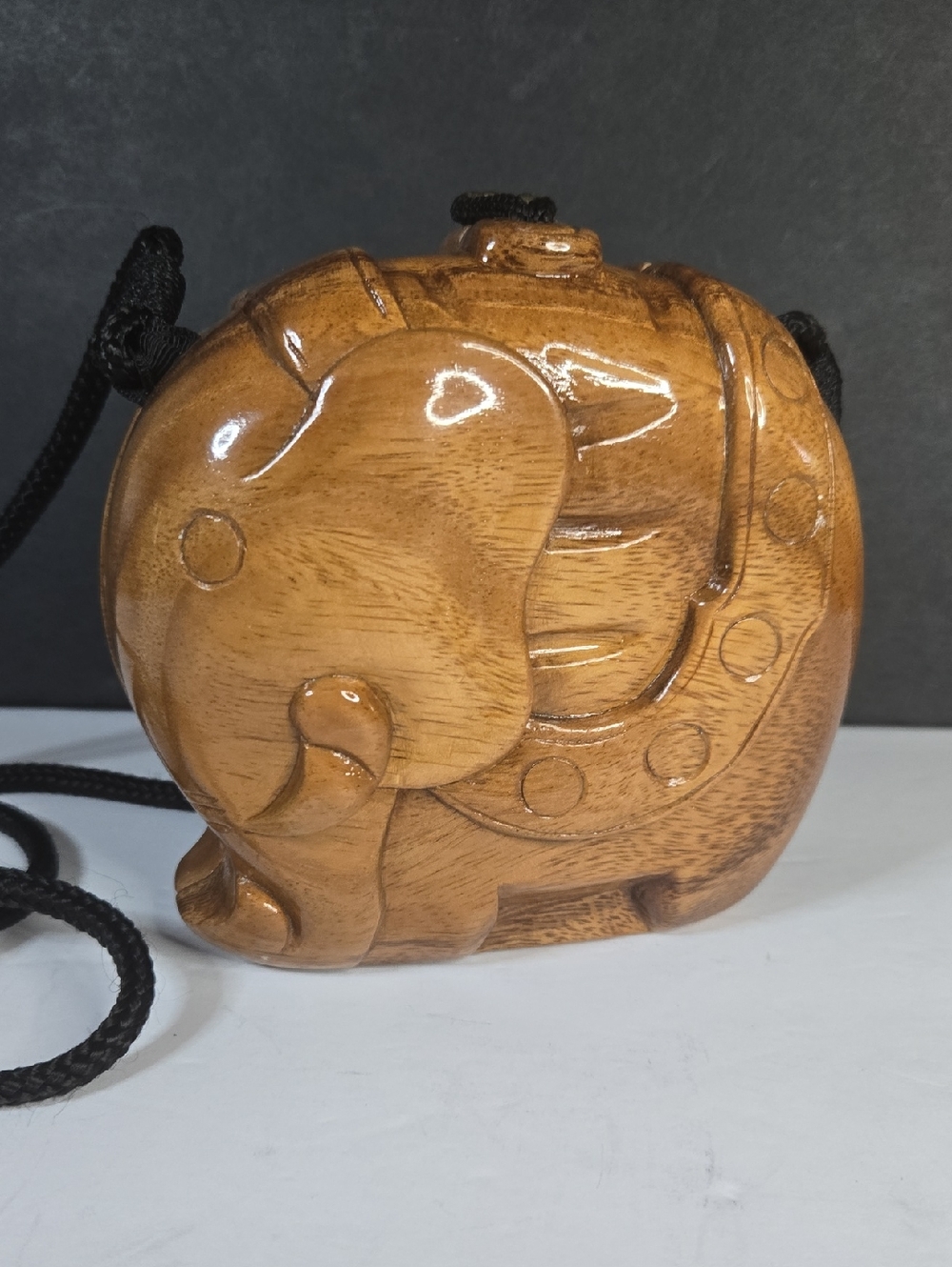 Timmy Woods Hand-Carved Philippines Wooden Elephant Unique Clutch Bag NEW